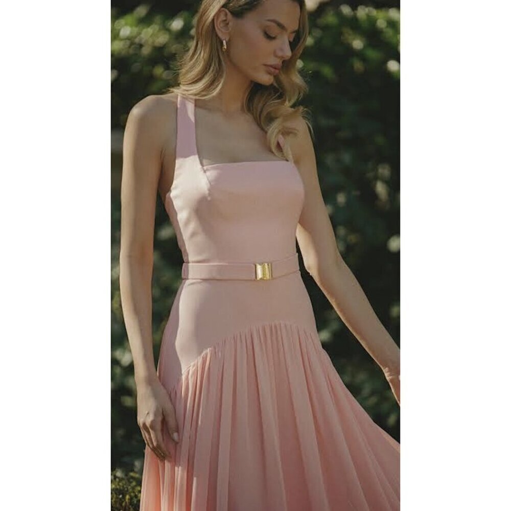 HUTCH Drop Waist Sleeveless Maxi Dress in Pink Size US 6